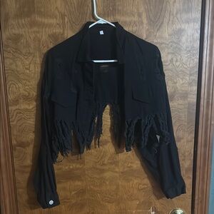 Black Distressed Women's Jacket